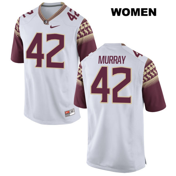 Women's NCAA Nike Florida State Seminoles #42 Garrett Murray College White Stitched Authentic Football Jersey MQU5369WW